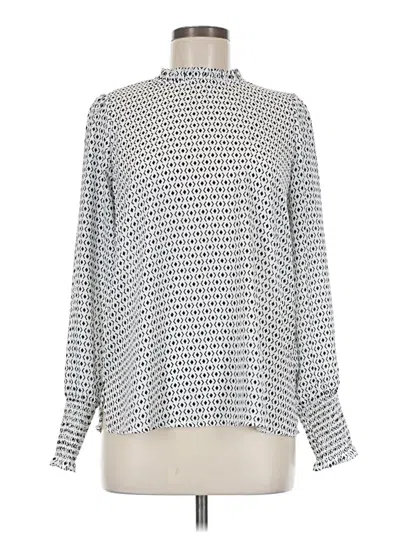 Pre-owned Carolina Belle Long Sleeve Blouse In Silver