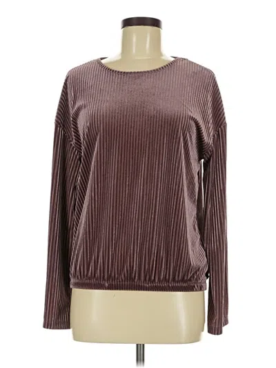 Pre-owned Carolina Belle Long Sleeve Top Brown Boatneck Tops