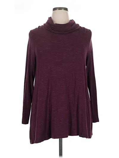 Pre-owned Carolina Belle Long Sleeve Top Burgundy Cowl Neck Tops