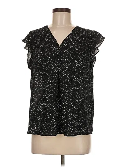Pre-owned Carolina Belle Short Sleeve Blouse In Black