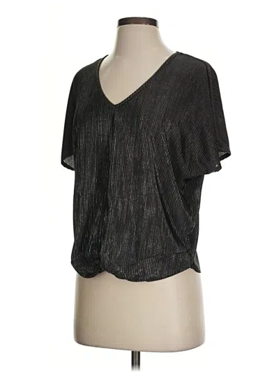 Pre-owned Carolina Belle Short Sleeve Blouse In Black