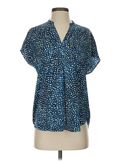 Pre-owned Carolina Belle Short Sleeve Blouse In Blue