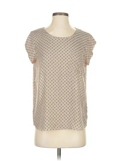 Pre-owned Carolina Belle Short Sleeve Blouse In Brown