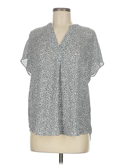 Pre-owned Carolina Belle Short Sleeve Blouse In Silver