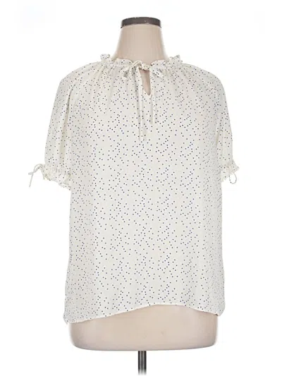 Pre-owned Carolina Belle Short Sleeve Blouse In White