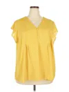 Carolina Belle Short Sleeve Blouse In Yellow