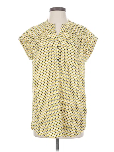 Pre-owned Carolina Belle Short Sleeve Blouse In Yellow