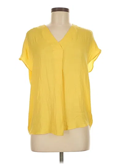 Pre-owned Carolina Belle Short Sleeve Blouse In Yellow