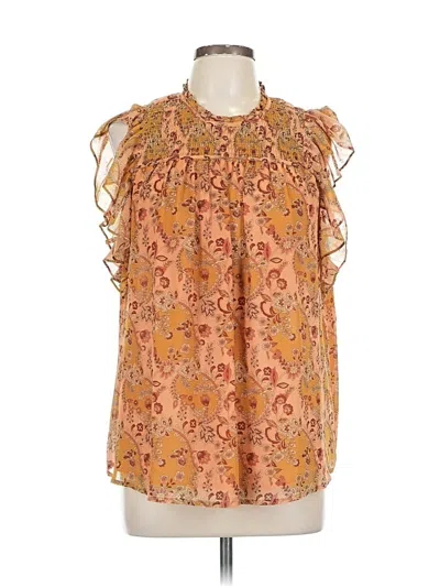 Pre-owned Carolina Belle Sleeveless Blouse In Orange