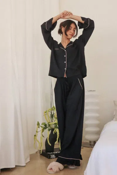 Carolina Benoit Caroline Pajamas In Black In Multi