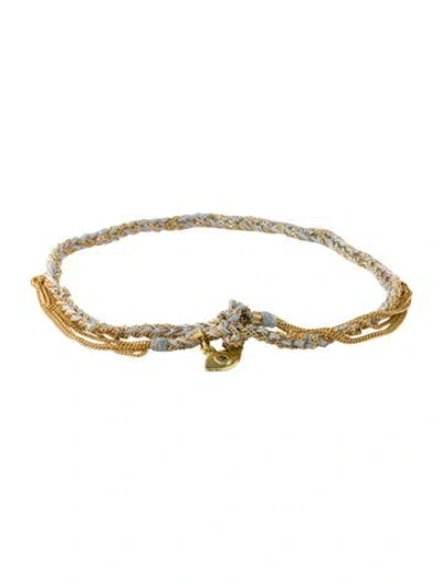 Pre-owned Carolina Bucci 18k Blue Diamond Evil Eye Lucky Protection Wrap Bracelet