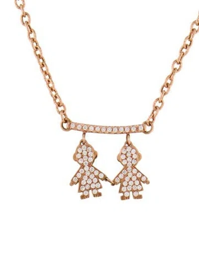 Pre-owned Carolina Bucci 18k Diamond Bambini Necklace, 16" In Multi