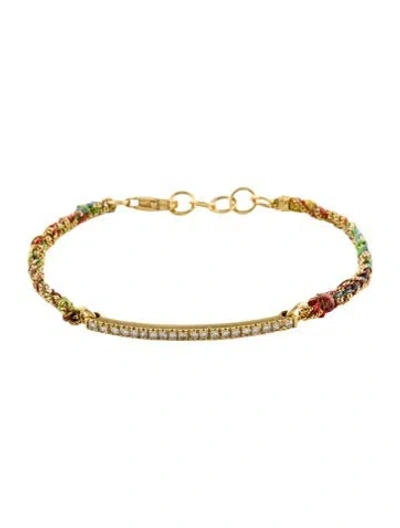 Pre-owned Carolina Bucci 18k Diamond Bar Bracelet, 6.75" In Multi