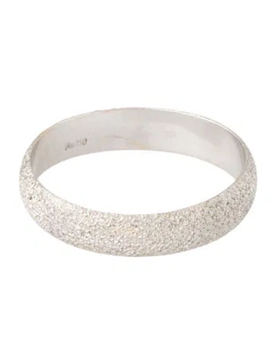 Pre-owned Carolina Bucci 18k Florentine Finish Flat Band Ring In Multicolor