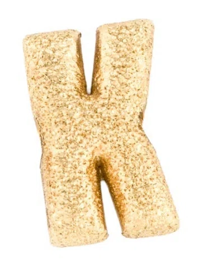 Pre-owned Carolina Bucci 18k Forte Beads Florentine Finish Letter In Multi
