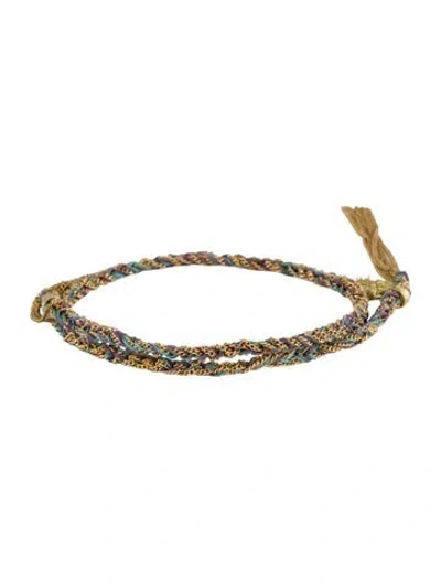 Pre-owned Carolina Bucci 18k Lucky Intuition Owl Charm Wrap Bracelet In Multi
