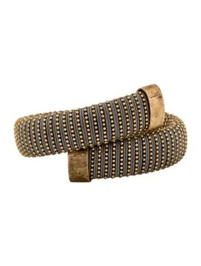 Pre-owned Carolina Bucci Bead & Cotton 'caro' Wrap Cuff Bracelet, 6.75" In Multi