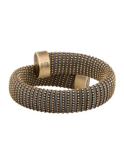 Pre-owned Carolina Bucci Bead & Cotton 'caro' Wrap Cuff Bracelet, 7" In Multi