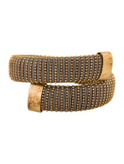 Pre-owned Carolina Bucci Caro Cotton Wrap Bracelet In Blue