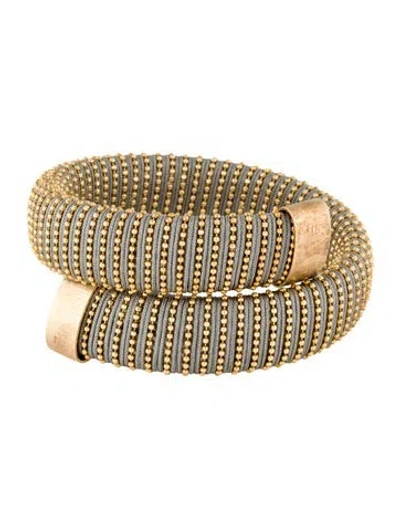 Pre-owned Carolina Bucci Caro Cotton Wrap Bracelet In Gray