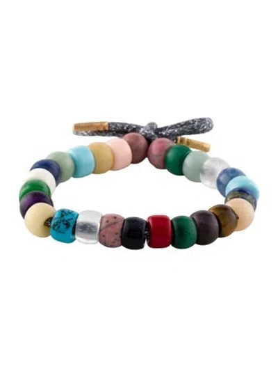 Pre-owned Carolina Bucci Ceramic & Multi-stone Forte Bead Bracelet, 10"