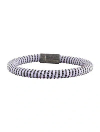 Pre-owned Carolina Bucci Cord Woven Twister Bracelet, 6.25" In Purple