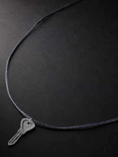 Carolina Bucci Key White Gold Lurex Pendant Necklace In Metallic