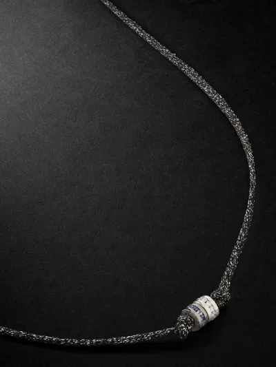 Carolina Bucci Forte Blackened And White Gold, Sapphire, Diamond And Lurex Necklace