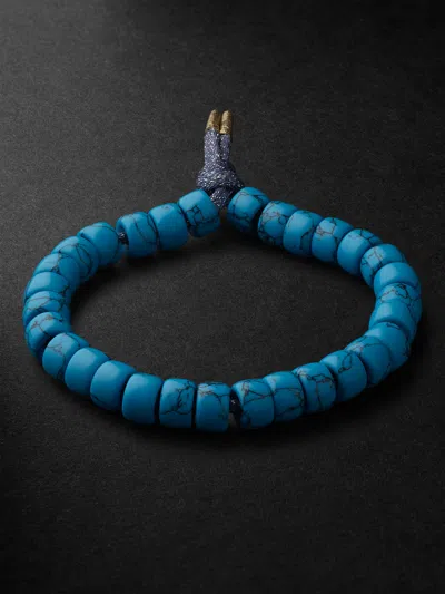 Carolina Bucci Forte Beads Blackened Gold Turquoise Bracelet In Blue