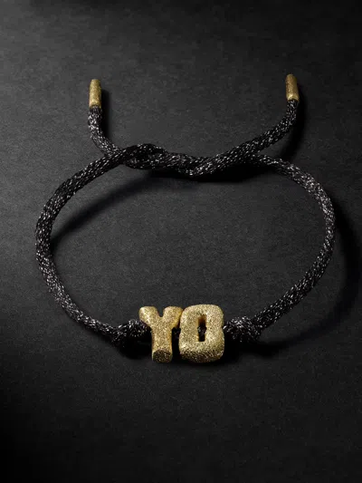Carolina Bucci Forte Gold And Lurex Cord Bracelet In Gray