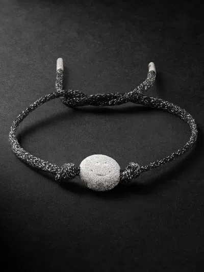 Carolina Bucci Forte White Gold And Lurex Bracelet In Gray