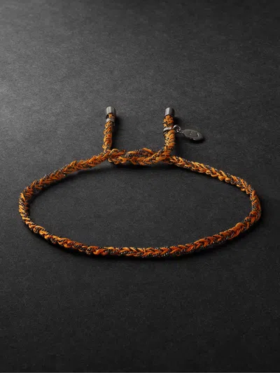 Carolina Bucci Lucky Happiness Blackened Gold And Silk Bracelet In Orange