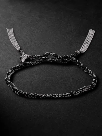 Carolina Bucci Health Lucky White Gold And Silk Bracelet