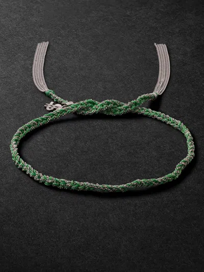 Carolina Bucci Money Lucky White Gold And Silk Bracalet