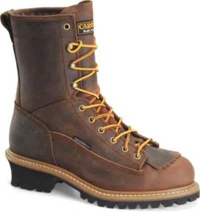 Pre-owned Carolina Ca9824 Steel Toe Waterproof Lace To Logger In Copper Crazy Horse
