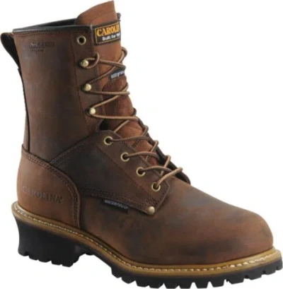 Pre-owned Carolina Elm 8" Soft Toe Insulated Waterproof Logger Boots For Men - 600g... In Brown