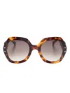 Carolina Herrera Oversized Geometric-frame Sunglasses In Braun