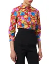 Carolina Herrera 3/4-sleeve Icon Blouse In Red
