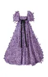 Carolina Herrera 3d-embellished Silk Organza Gown In Purple