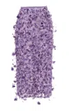 Carolina Herrera 3d-embellished Silk Pencil Skirt In Purple