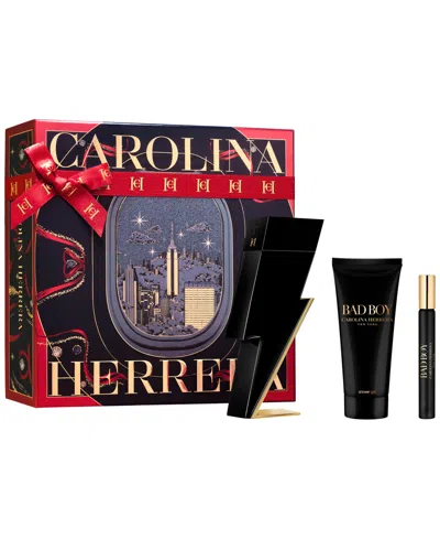 Carolina Herrera 3-piece Bad Boy Eau De Toilette Gift Set In No Color