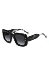 Carolina Herrera 49mm Small Gradient Rectangular Sunglasses In Black