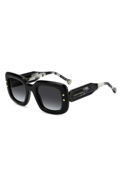 Carolina Herrera 49mm Small Gradient Rectangular Sunglasses In Black