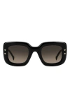 Carolina Herrera 49mm Small Gradient Rectangular Sunglasses
