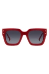 Carolina Herrera 51mm Gradient Square Sunglasses In Red