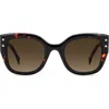 Carolina Herrera 51mm Gradient Square Sunglasses In Brown