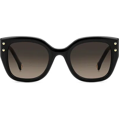Carolina Herrera 51mm Gradient Square Sunglasses In Black