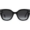 Carolina Herrera Her312 Logo-print Square Acetate Sunglasses In Black/dark Grey Sf