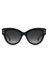 Carolina Herrera Two-tone Polka-dot Acetate Cat-eye Sunglasses In Havana / Black Gradient