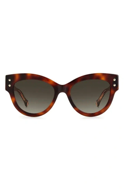 Carolina Herrera 54mm Cat Eye Sunglasses In Havana / Brown Gradient
